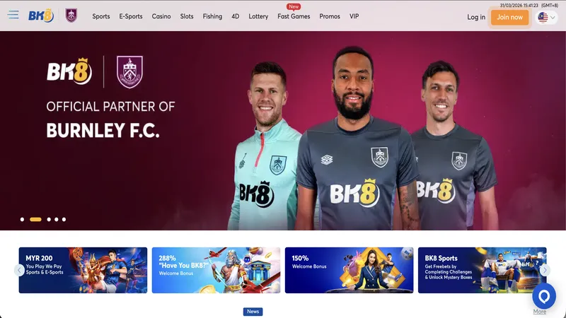 BK8 Casino Malaysia homepage screenshot